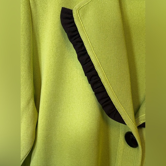 Misook Knit Jacket Bright Green Button Front Tailored Women’s Size Small - Picture 8 of 10